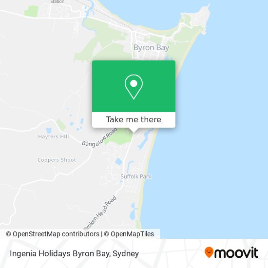 Mapa Ingenia Holidays Byron Bay