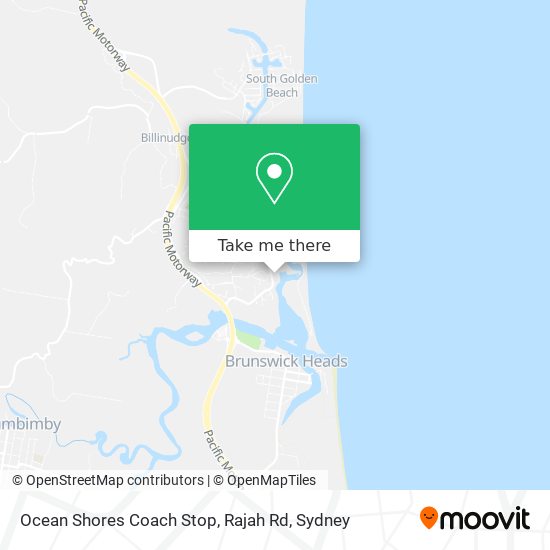 Ocean Shores Coach Stop, Rajah Rd map