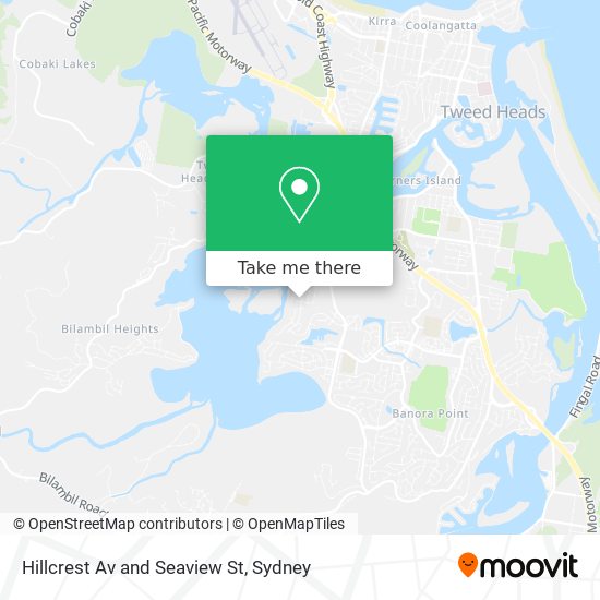 Hillcrest Av and Seaview St map
