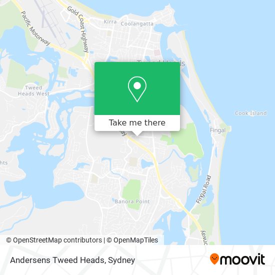 Andersens Tweed Heads map