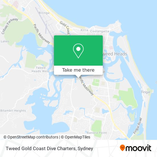 Mapa Tweed Gold Coast Dive Charters