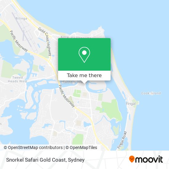 Mapa Snorkel Safari Gold Coast