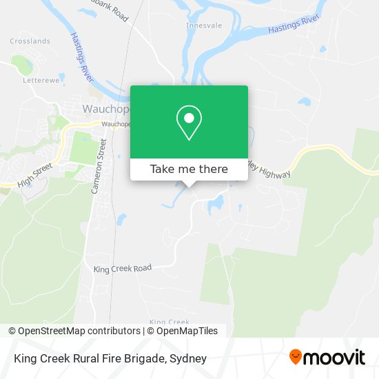 King Creek Rural Fire Brigade map