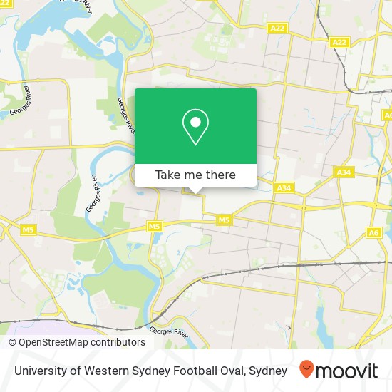 University of Western Sydney Football Oval map