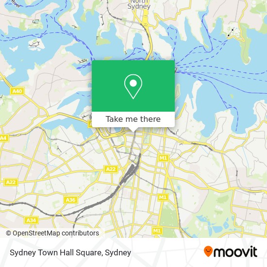 Sydney Town Hall Square map