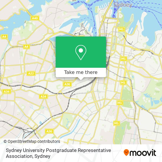 Sydney University Postgraduate Representative Association map