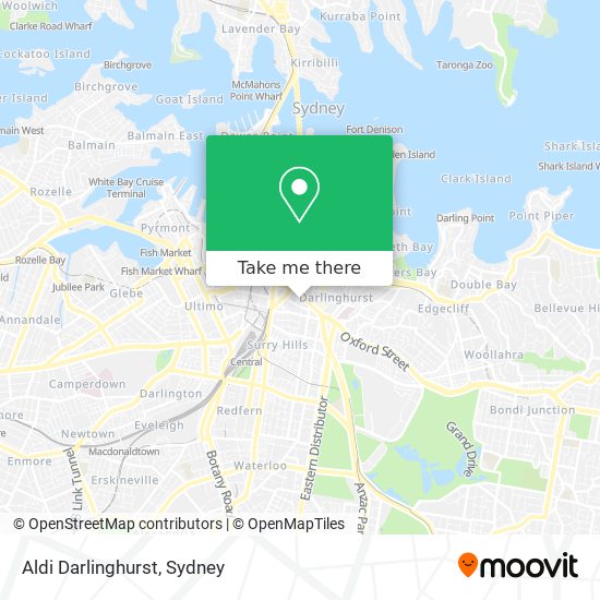 Mapa Aldi Darlinghurst