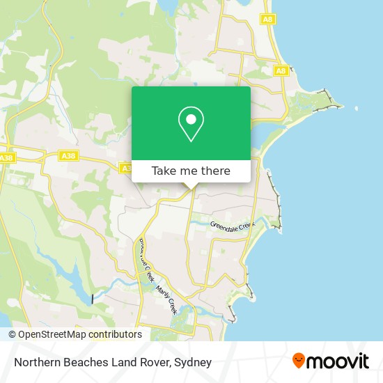 Mapa Northern Beaches Land Rover