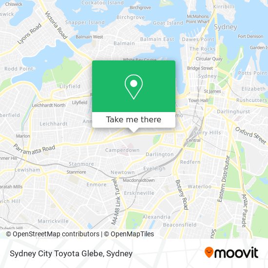 Mapa Sydney City Toyota Glebe