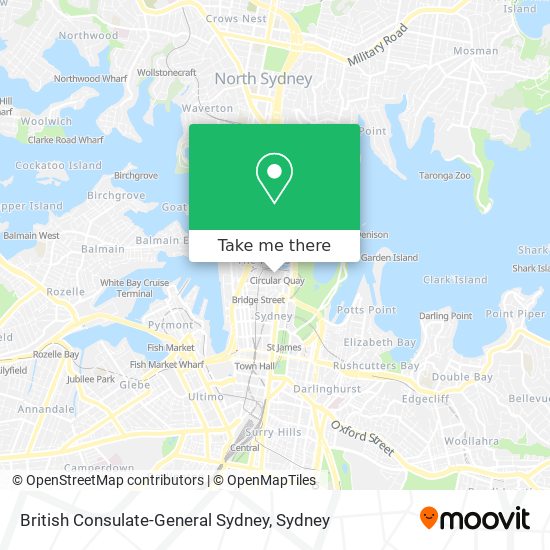 Mapa British Consulate-General Sydney