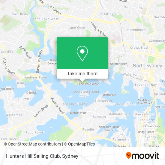 Mapa Hunters Hill Sailing Club