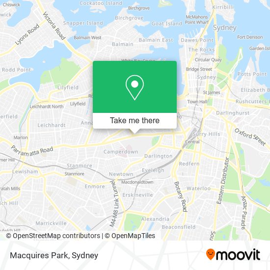 Mapa Macquires Park