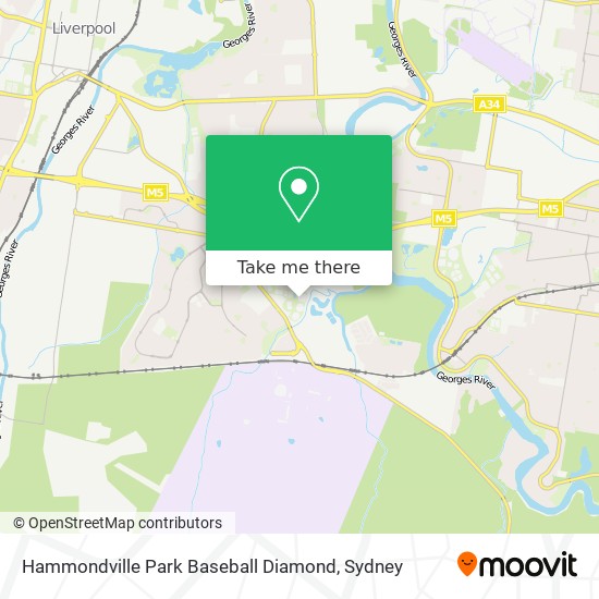 Mapa Hammondville Park Baseball Diamond