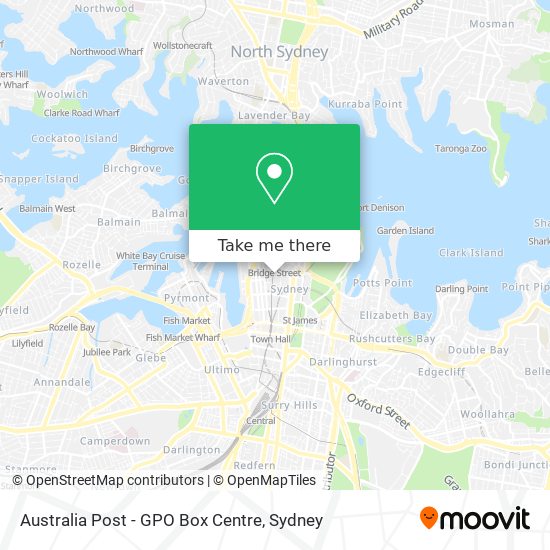 Australia Post - GPO Box Centre map