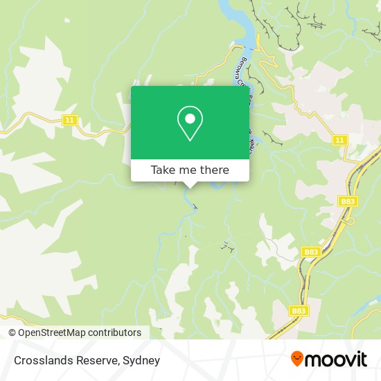 Mapa Crosslands Reserve