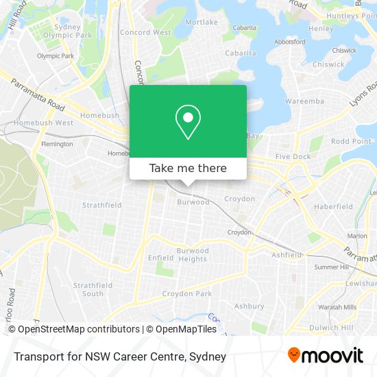 Mapa Transport for NSW Career Centre