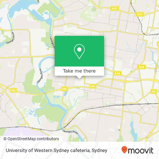 University of Western Sydney cafeteria map