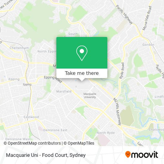 Macquarie Uni - Food Court map