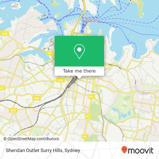 Sheridan Outlet Surry Hills map