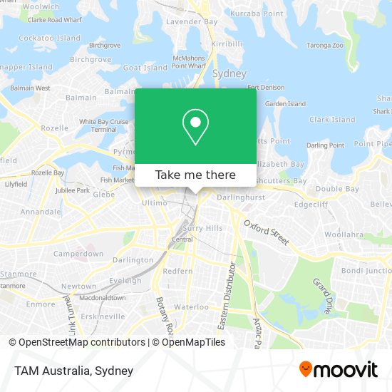 TAM Australia map