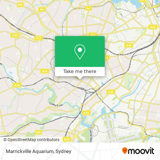 Mapa Marrickville Aquarium