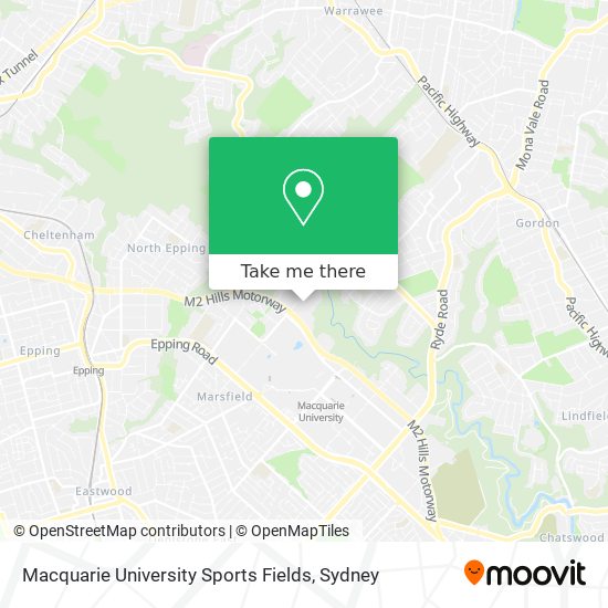 Mapa Macquarie University Sports Fields