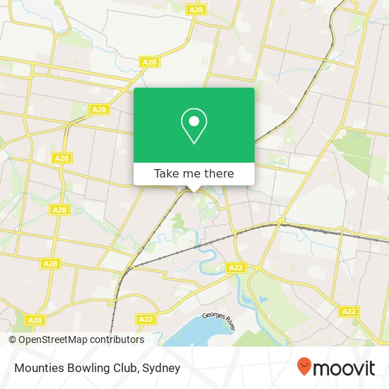 Mounties Bowling Club map