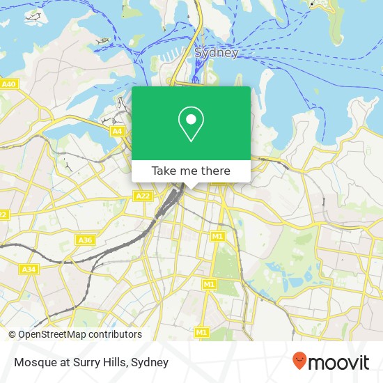 Mosque at Surry Hills map