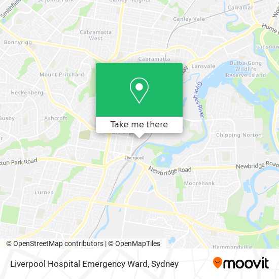 Liverpool Hospital Emergency Ward map