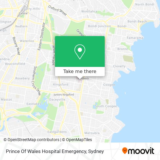Prince Of Wales Hospital Emergency map