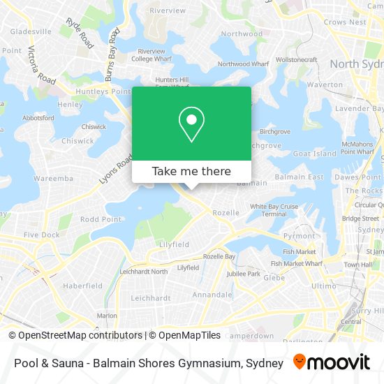 Pool & Sauna - Balmain Shores Gymnasium map