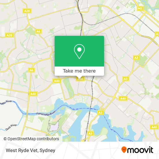 West Ryde Vet map