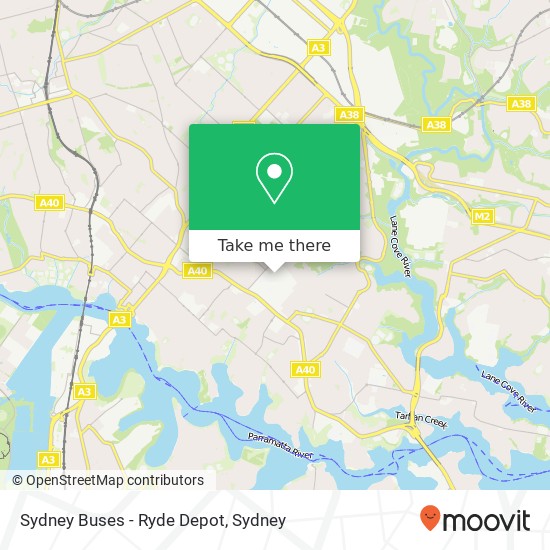 Sydney Buses - Ryde Depot map