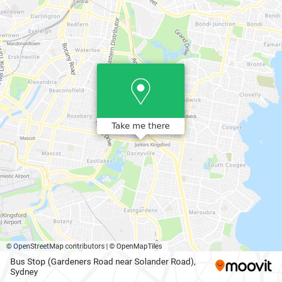 Mapa Bus Stop (Gardeners Road near Solander Road)