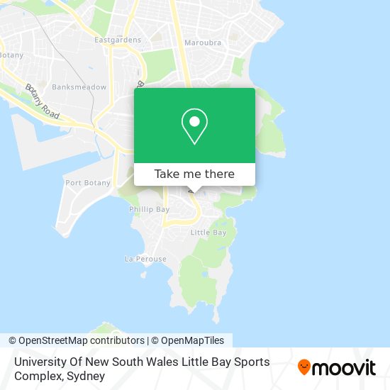 Mapa University Of New South Wales Little Bay Sports Complex