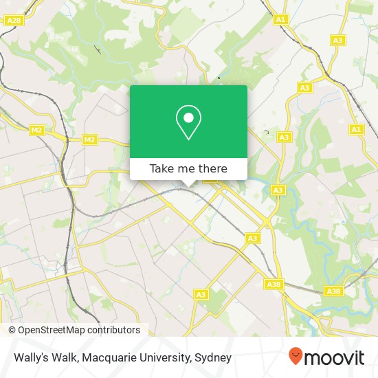 Mapa Wally's Walk, Macquarie University