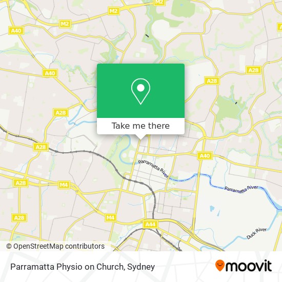 Parramatta Physio on Church map