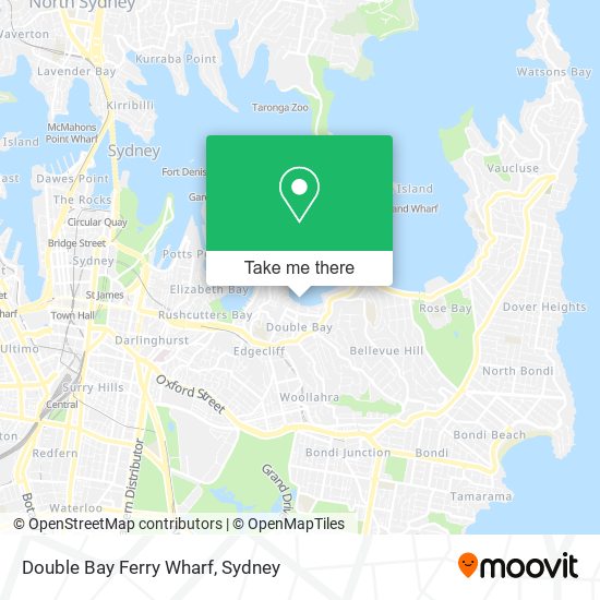 Mapa Double Bay Ferry Wharf