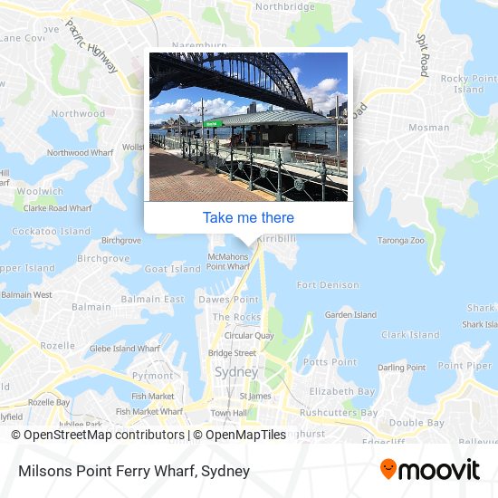 Milsons Point Ferry Wharf map