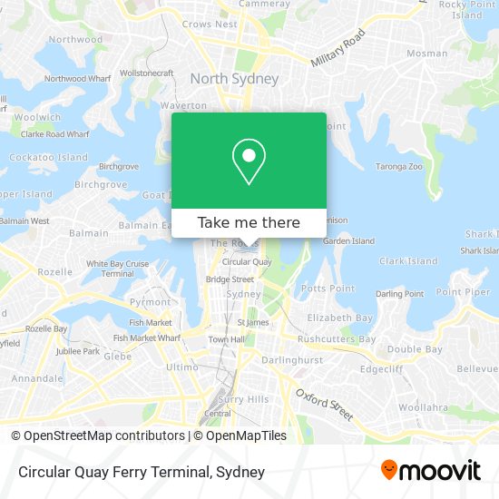 Mapa Circular Quay Ferry Terminal