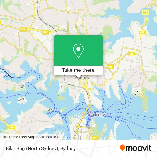 Mapa Bike Bug (North Sydney)