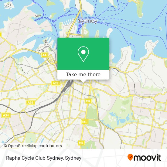 Rapha Cycle Club Sydney map