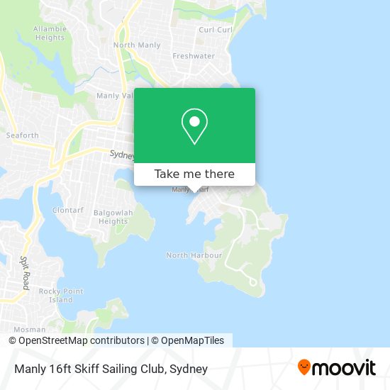 Mapa Manly 16ft Skiff Sailing Club