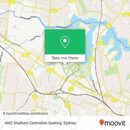 Mapa ANZ Stadium Centreline Seating