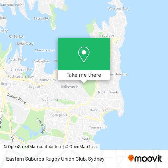 Mapa Eastern Suburbs Rugby Union Club