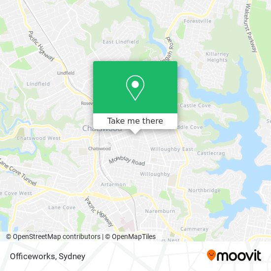 Officeworks map