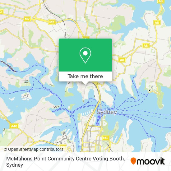 McMahons Point Community Centre Voting Booth map