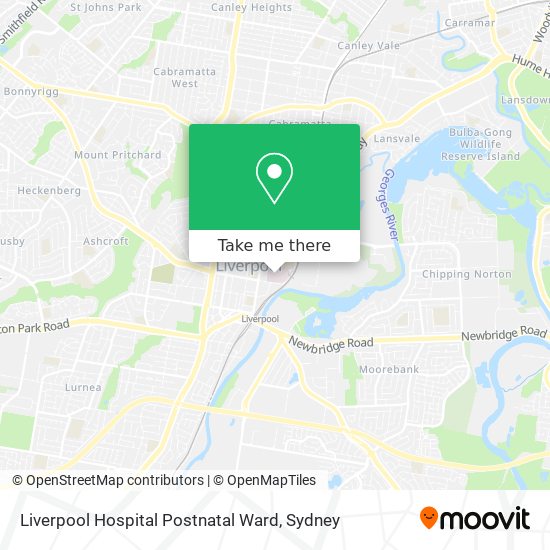 Mapa Liverpool Hospital Postnatal Ward