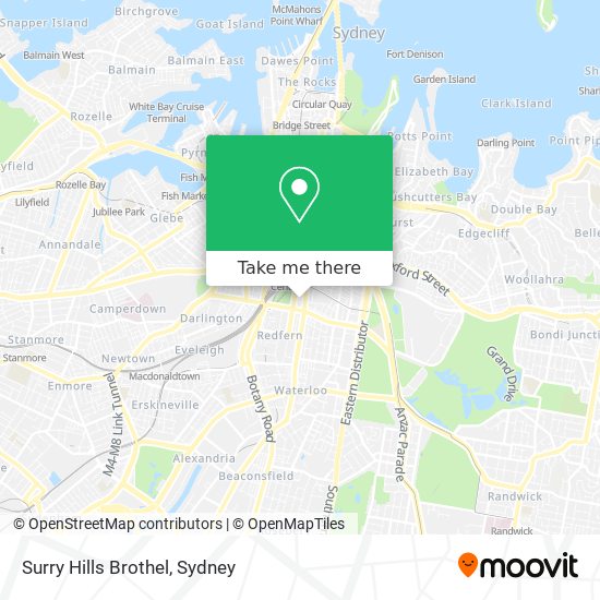 Surry Hills Brothel map