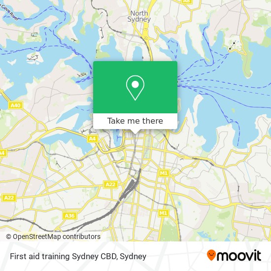 First aid  training Sydney CBD map